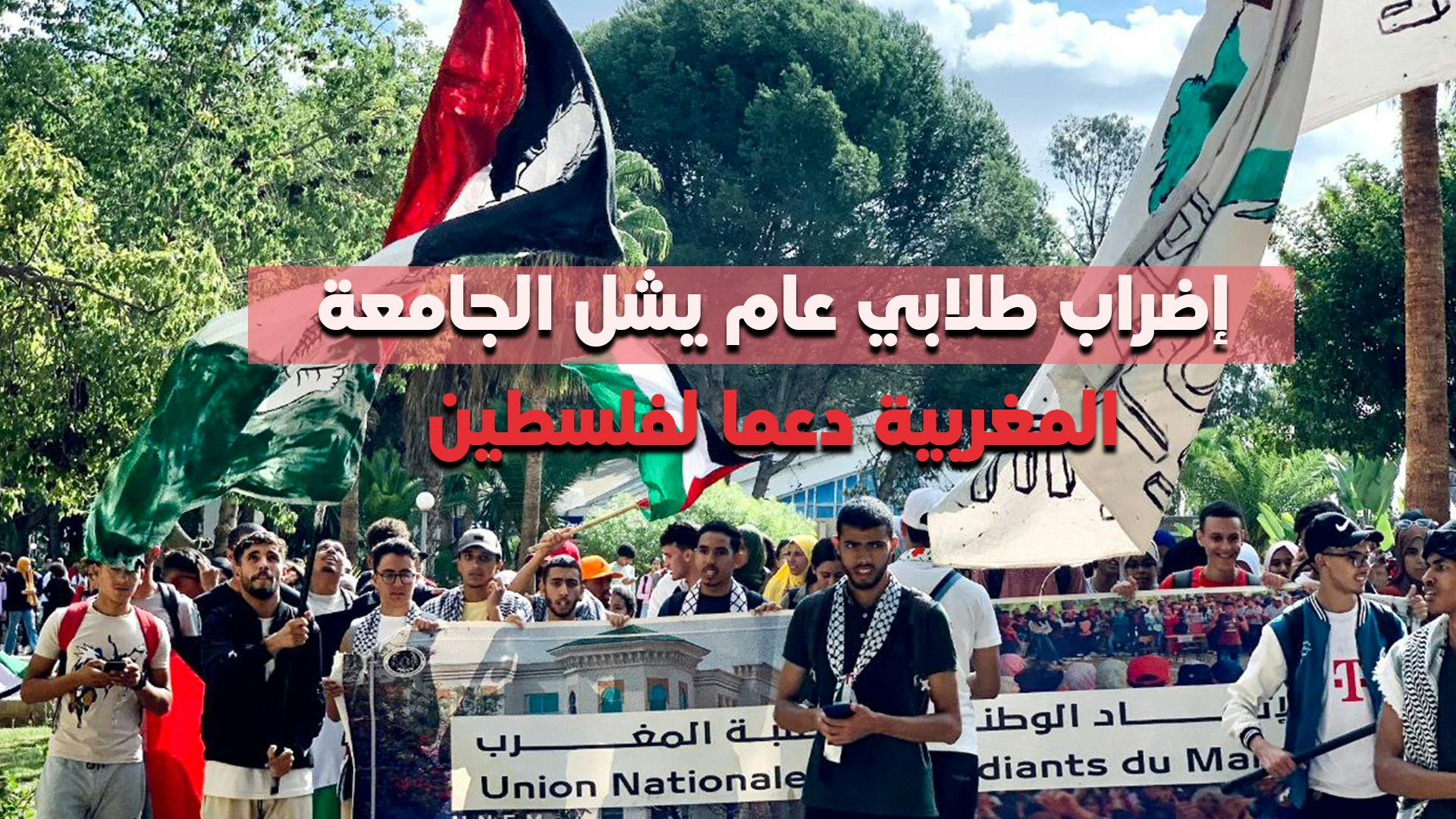 Cover Image for إضراب طلابي عام يشل الجامعة المغربية دعما لفلسطين
